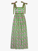 Pink City Prints Dress Mykonos Dress in Emerald Border