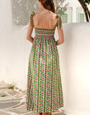 Pink City Prints Dress Mykonos Dress in Emerald Border