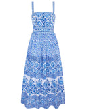 Pink City Prints Dress Nuri Dress in Azure Patchwork