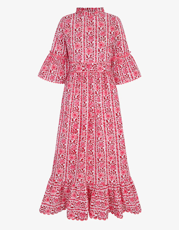 Pink City Prints Dress Savannah Dress in Rosewood Border