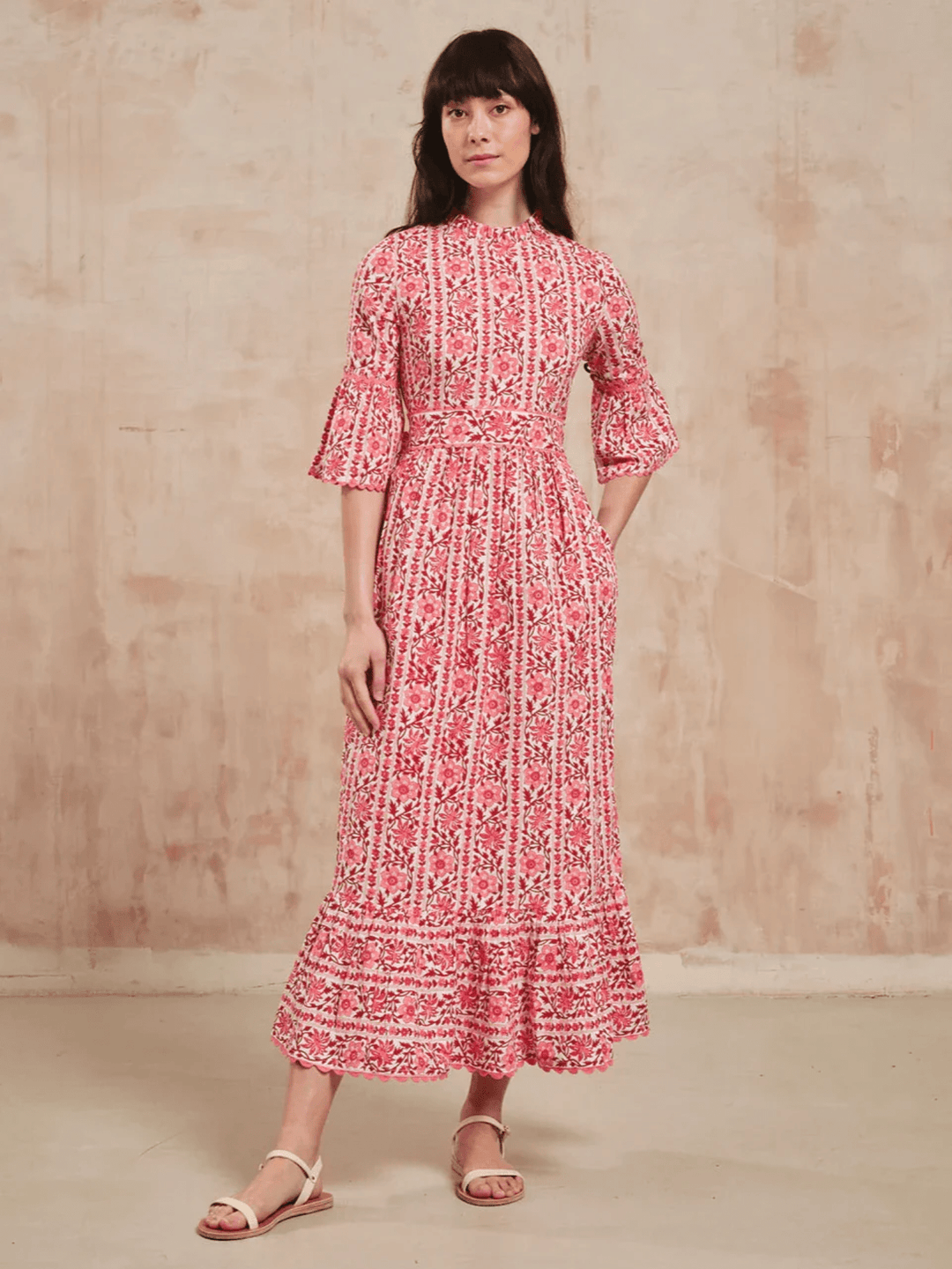 Pink City Prints Dress Savannah Dress in Rosewood Border