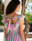 Pink City Prints Dress Susie Dress in Mint Stripe