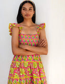 Xanthe Dress in Electric Rose