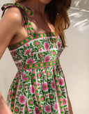 Mykonos Dress in Emerald Border