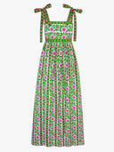 Mykonos Dress in Emerald Border