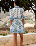 Gemma Mini Dress in Lapis Meadow