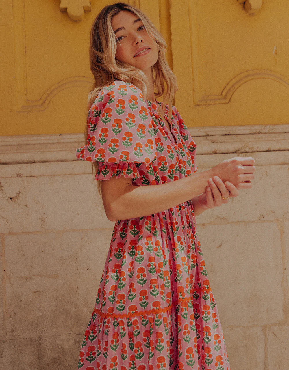 Calypso Dress in Marigold Buta