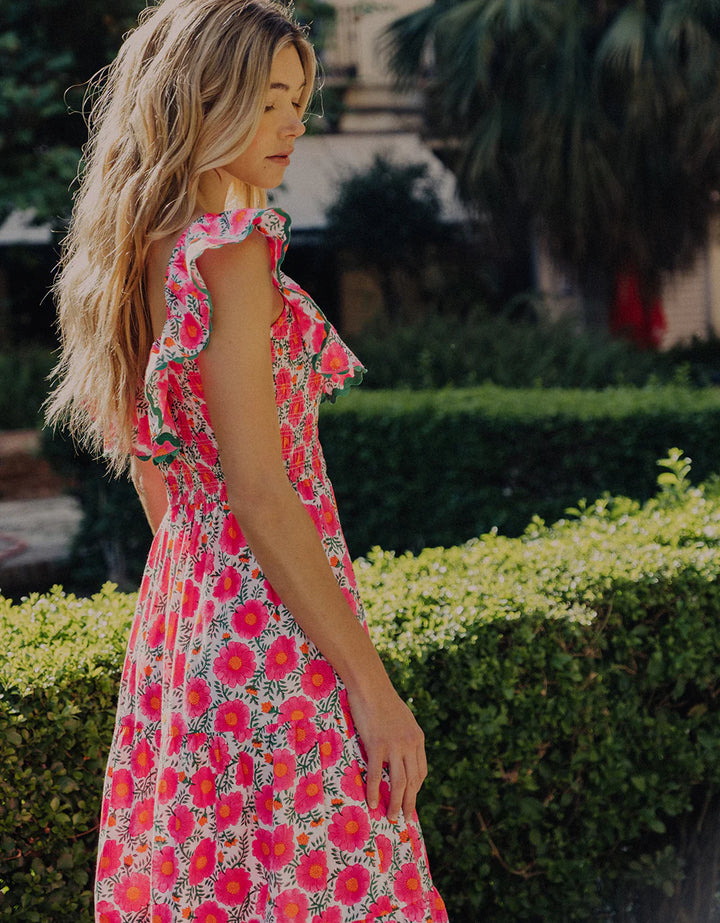 Susie Dress in Neon Poppy