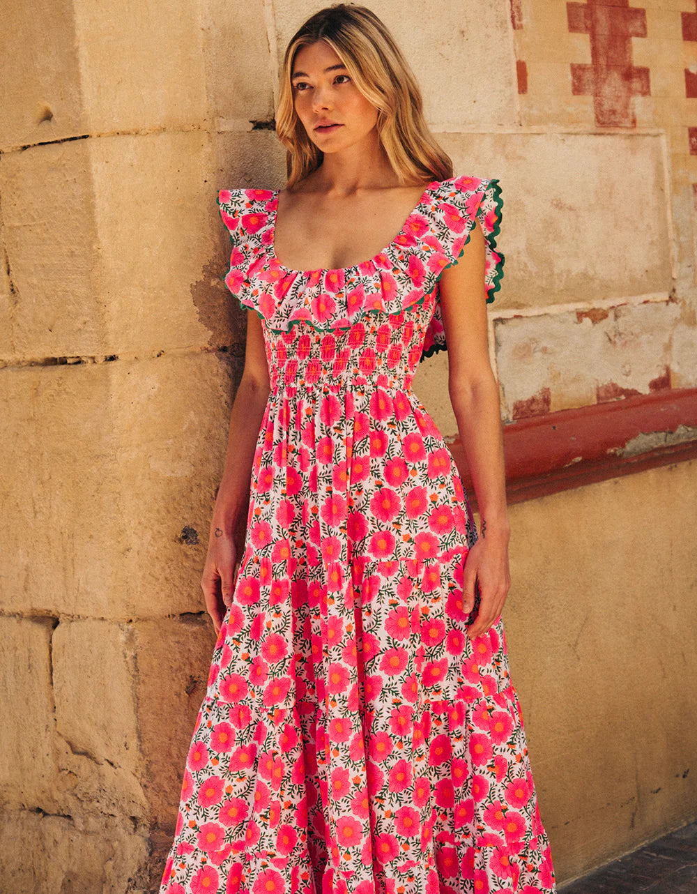 Susie Dress in Neon Poppy