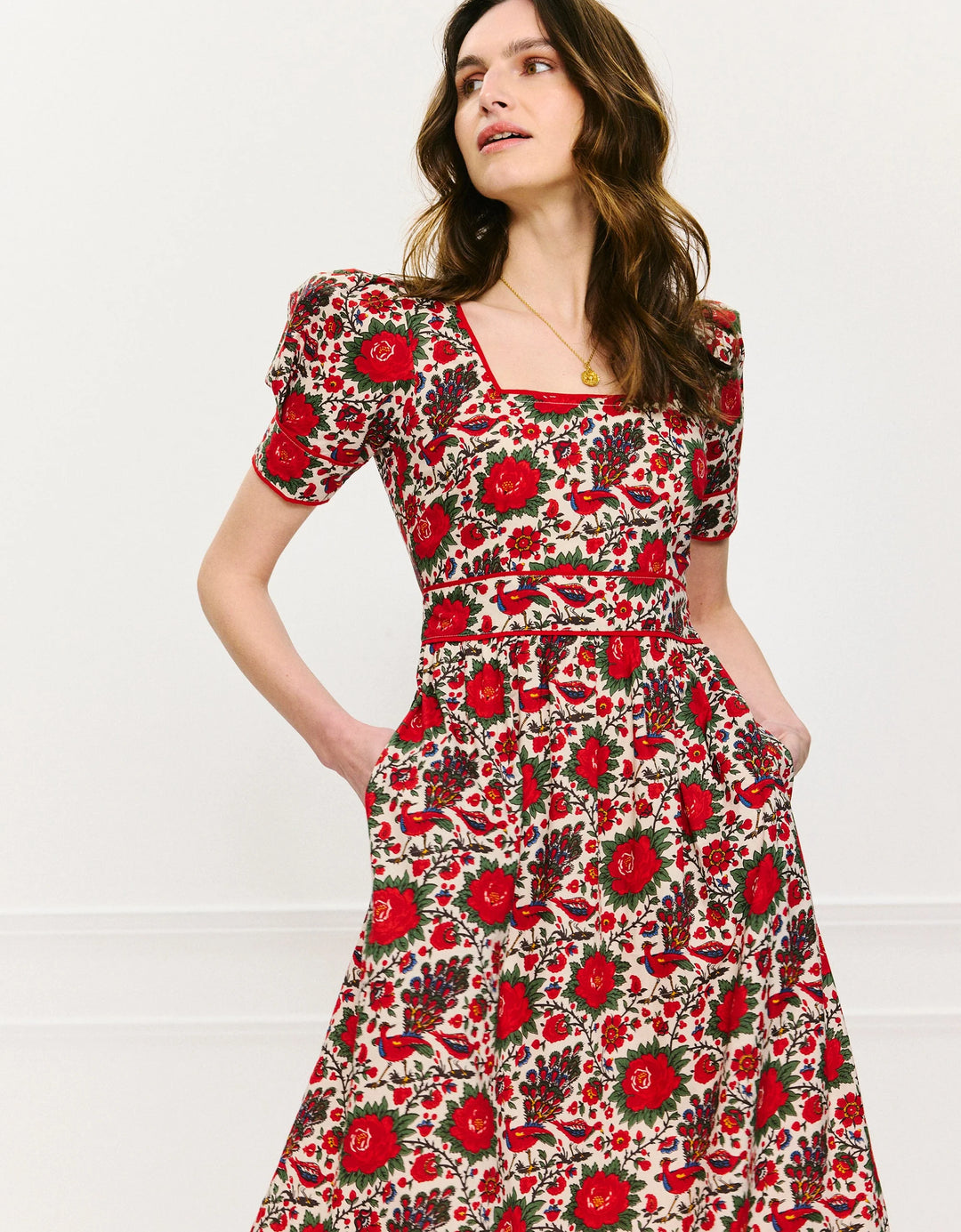 Evelyn Dress in Peony Bird