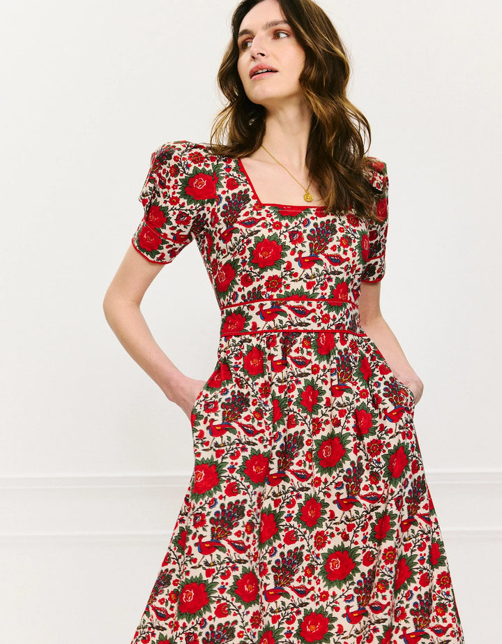 Evelyn Dress in Peony Bird