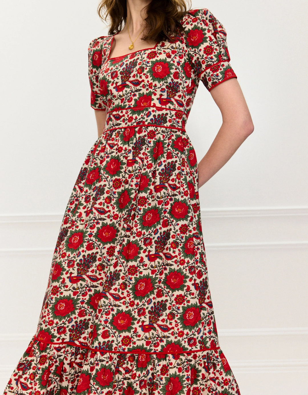Evelyn Dress in Peony Bird