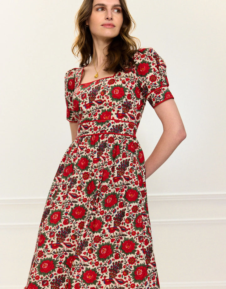 Evelyn Dress in Peony Bird