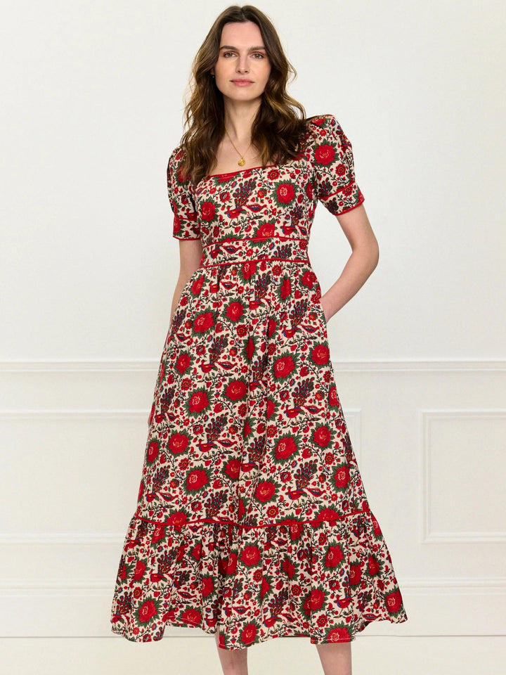 Evelyn Dress in Peony Bird