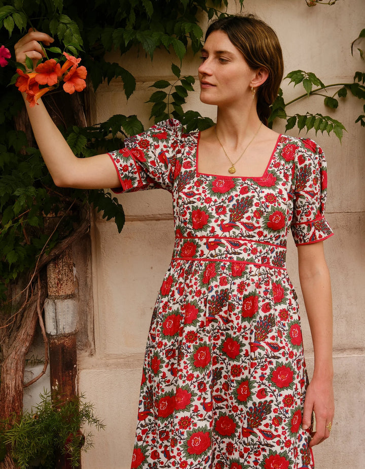 Evelyn Dress in Peony Bird