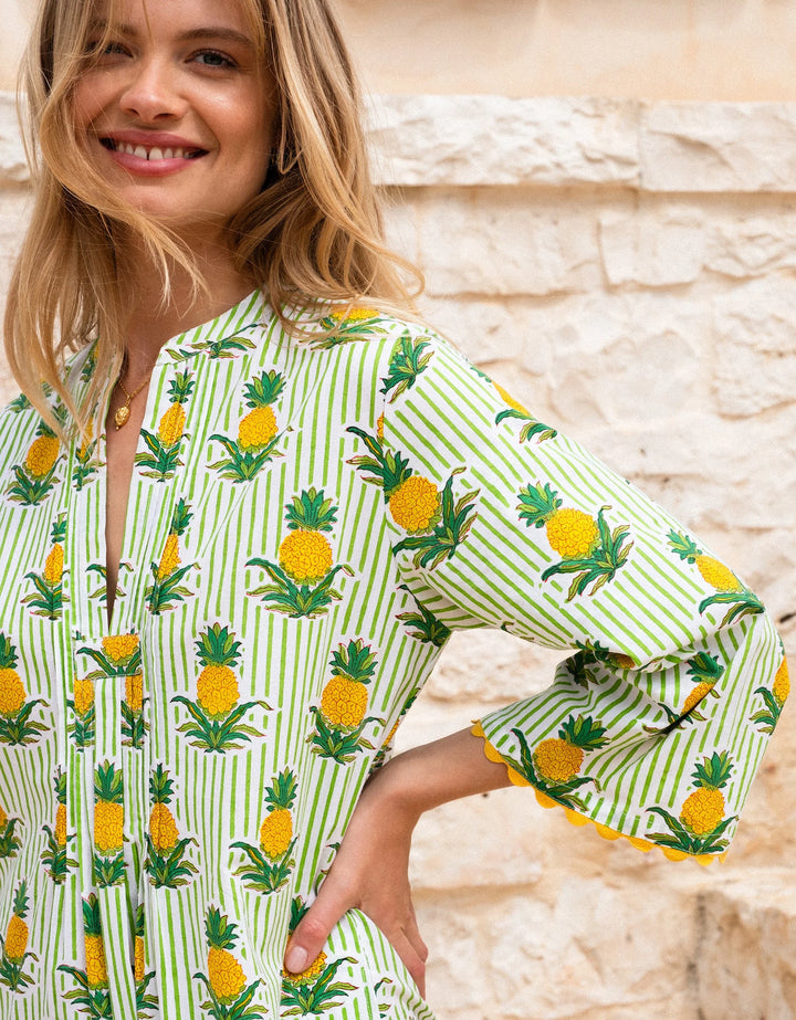 Thasos Kaftan in Pineapple Stripe