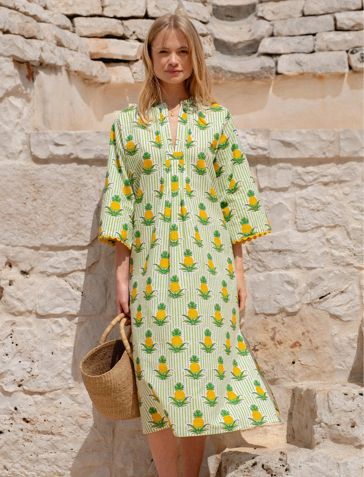 Thasos Kaftan in Pineapple Stripe