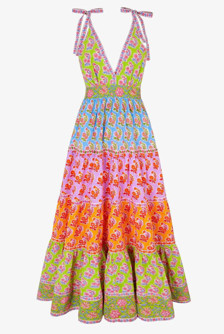 Amour Dress in Rainbow Zinnia