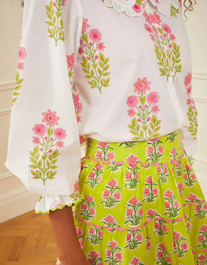 Pink City Prints skirt Elise Skirt in Lime Tulip