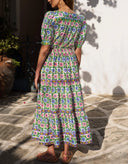 Pink City Prints Skirt Fleur Skirt in Folk Border