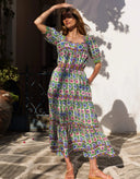 Pink City Prints Skirt Fleur Skirt in Folk Border