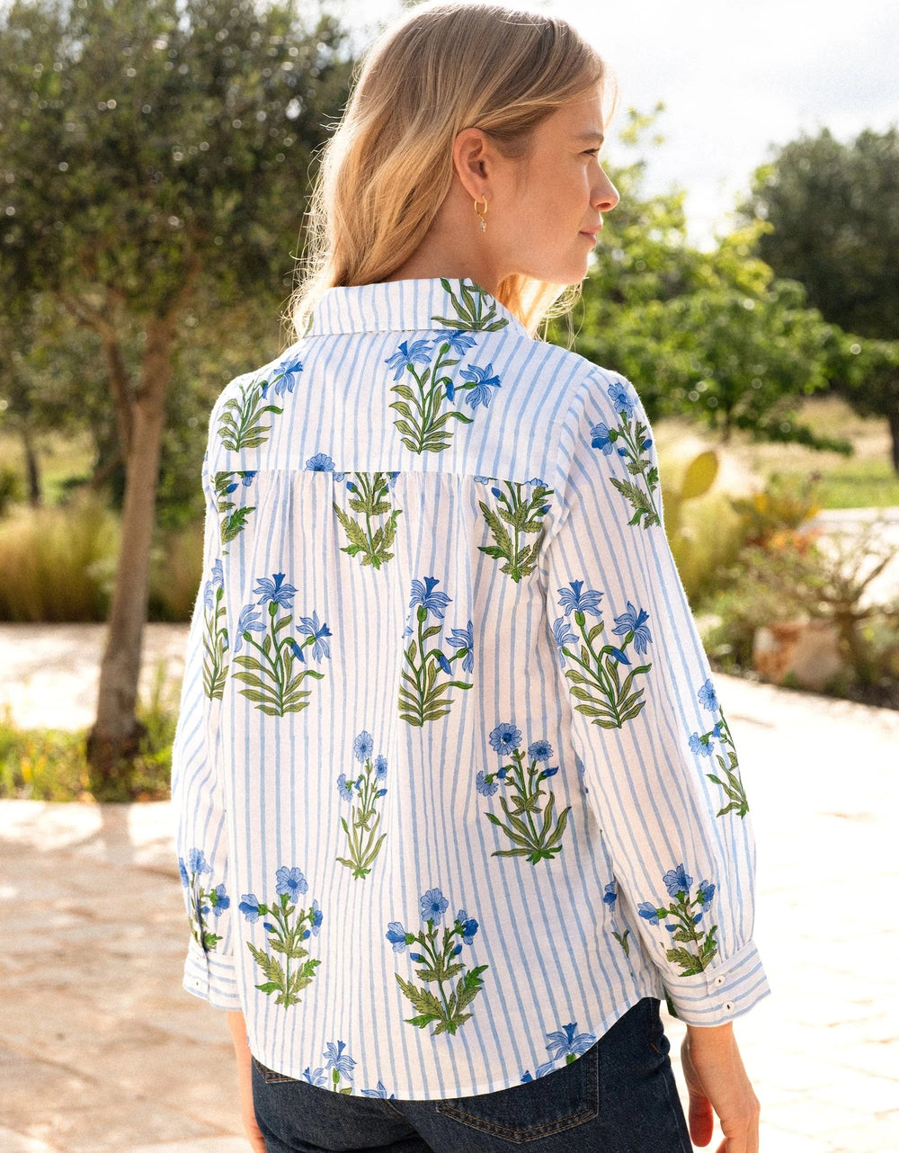 Pink City Prints Top Alba Top in Lily Stripe