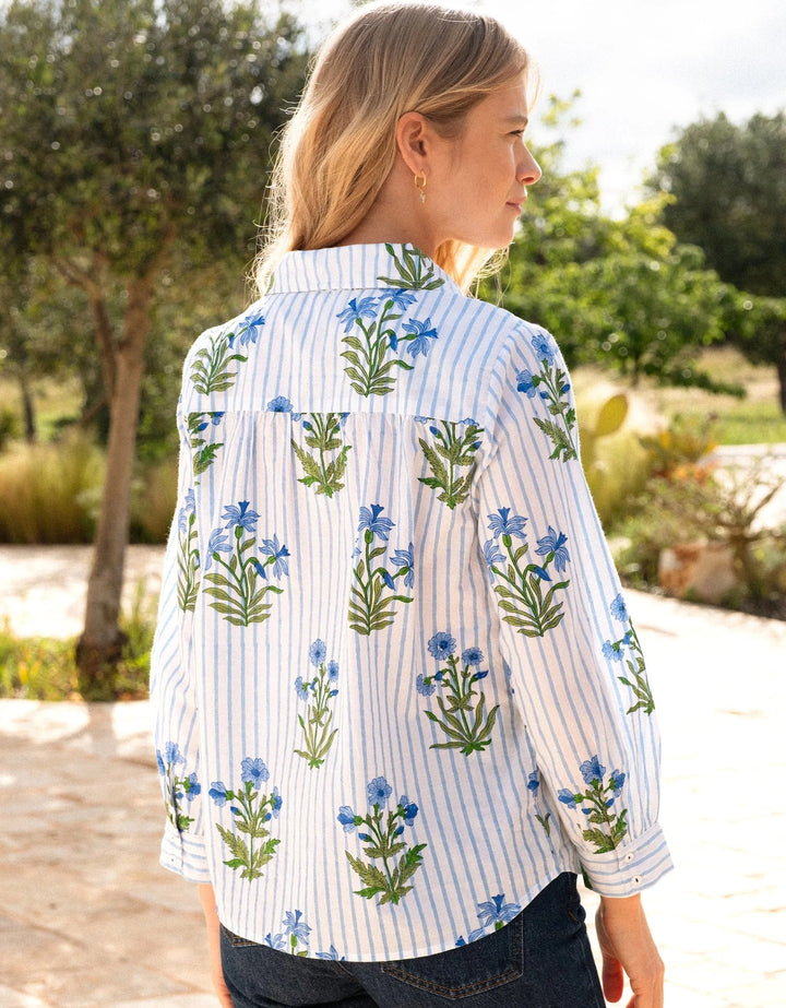 Pink City Prints Top Alba Top in Lily Stripe