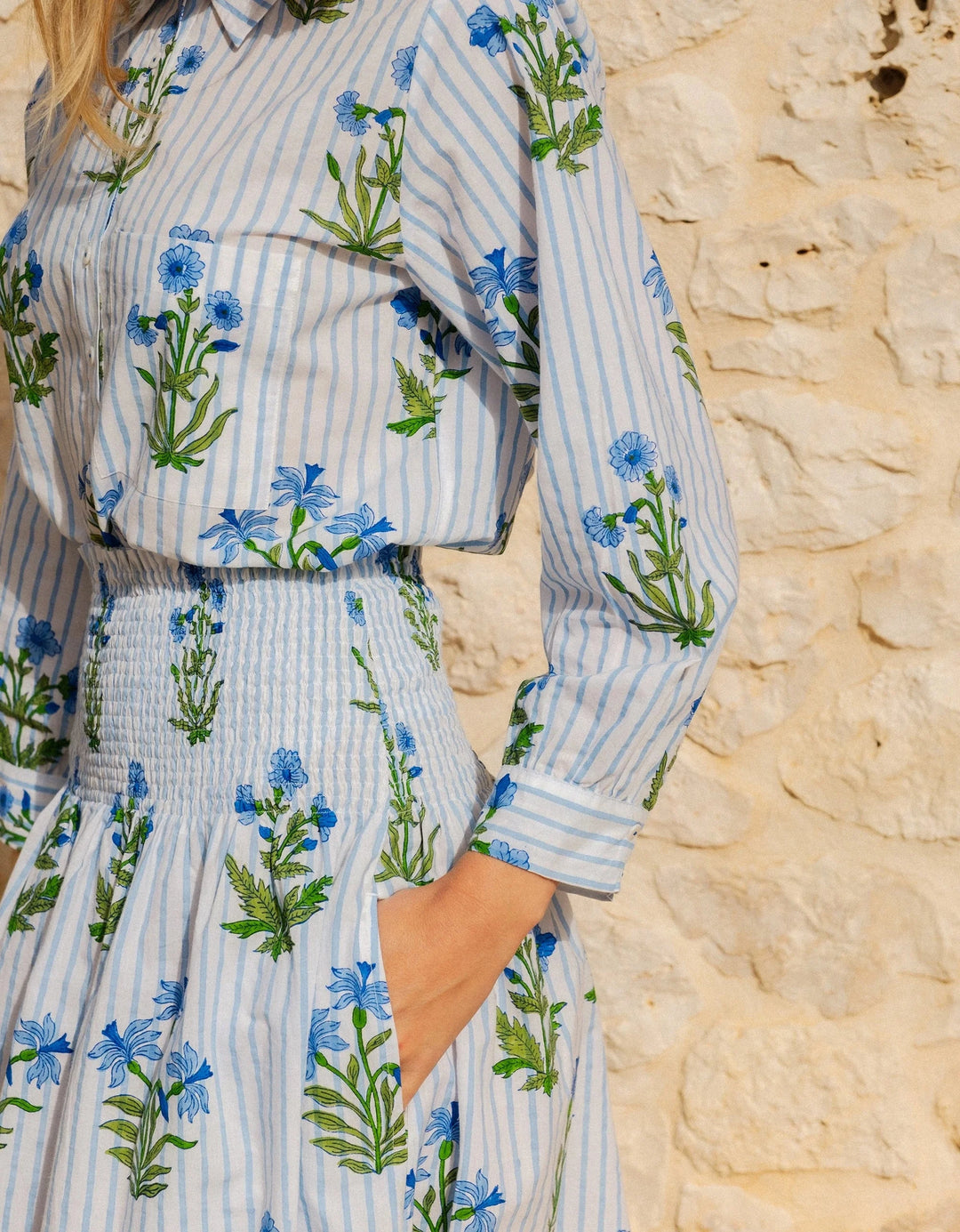 Pink City Prints Top Alba Top in Lily Stripe