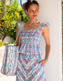 Pink City Prints Top Freya Top in Orchid Border