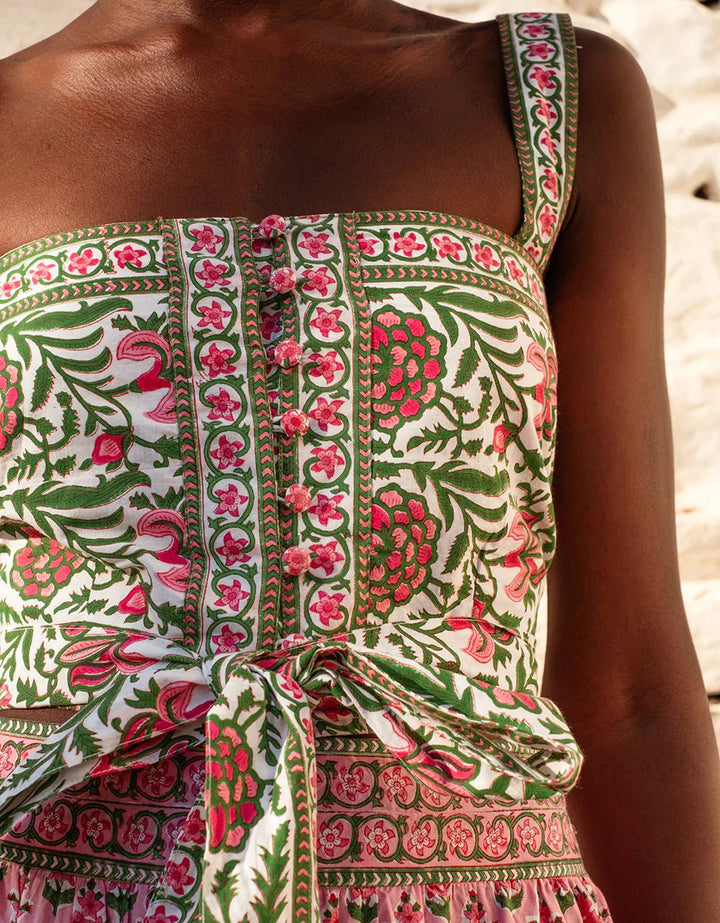 Pink City Prints Top Lucia Top in Rose Border