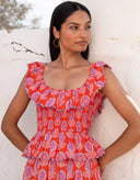 Pink City Prints Top Susie Top in Perfume Dahlia