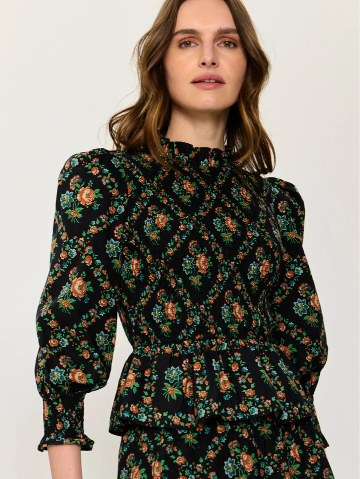 Isabel Top in Vintage Trellis