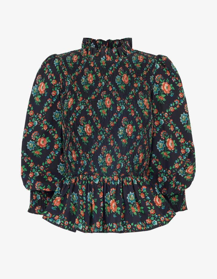 Isabel Top in Vintage Trellis