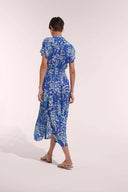Poupette St. Barths Dress Becky Long Dress in Royal Palmery