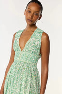 Poupette St. Barths Dress Chiara Long Dress in Green Lazuli