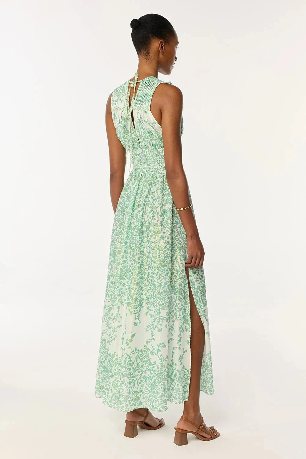 Poupette St. Barths Dress Chiara Long Dress in Green Lazuli
