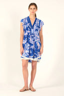 Poupette St. Barths Dress Sasha Mini Dress in Blue Holy Snake