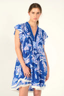 Poupette St. Barths Dress Sasha Mini Dress in Blue Holy Snake