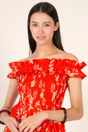 Poupette St. Barths Dress Suzanne Long Dress in Coral Palm