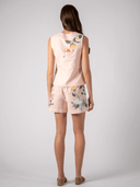 Ranna Gill Top Cascade Vest Coat in Camellia Print