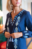 Sail to Sable Dress Navy Ruffle Hem Dress