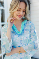 Sail to Sable Dress Shadow Leaves Fringe Front Cover Up