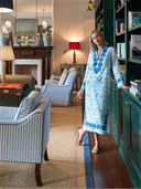 Sail to Sable Dress Shadow Leaves Long Sleeve Classic Maxi Tunic