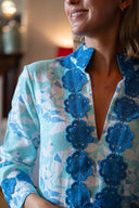 Sail to Sable Dress Shadow Leaves Long Sleeve Classic Maxi Tunic