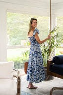 Sail to Sable Dress STS x CK Bradley Flutter Strap Smocked Midi Dress