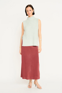 Santander Silk Skirt in Dark Cerise