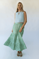 Sarah Alexis Skirt Florence Maxi Skirt in Green Watercolor