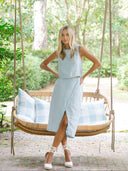 Sarah Alexis Skirt Michelle Faux Wrap Skirt in Pool