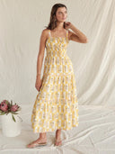 Saylor Dress Zarina Dress in Scallop Floral Block Print