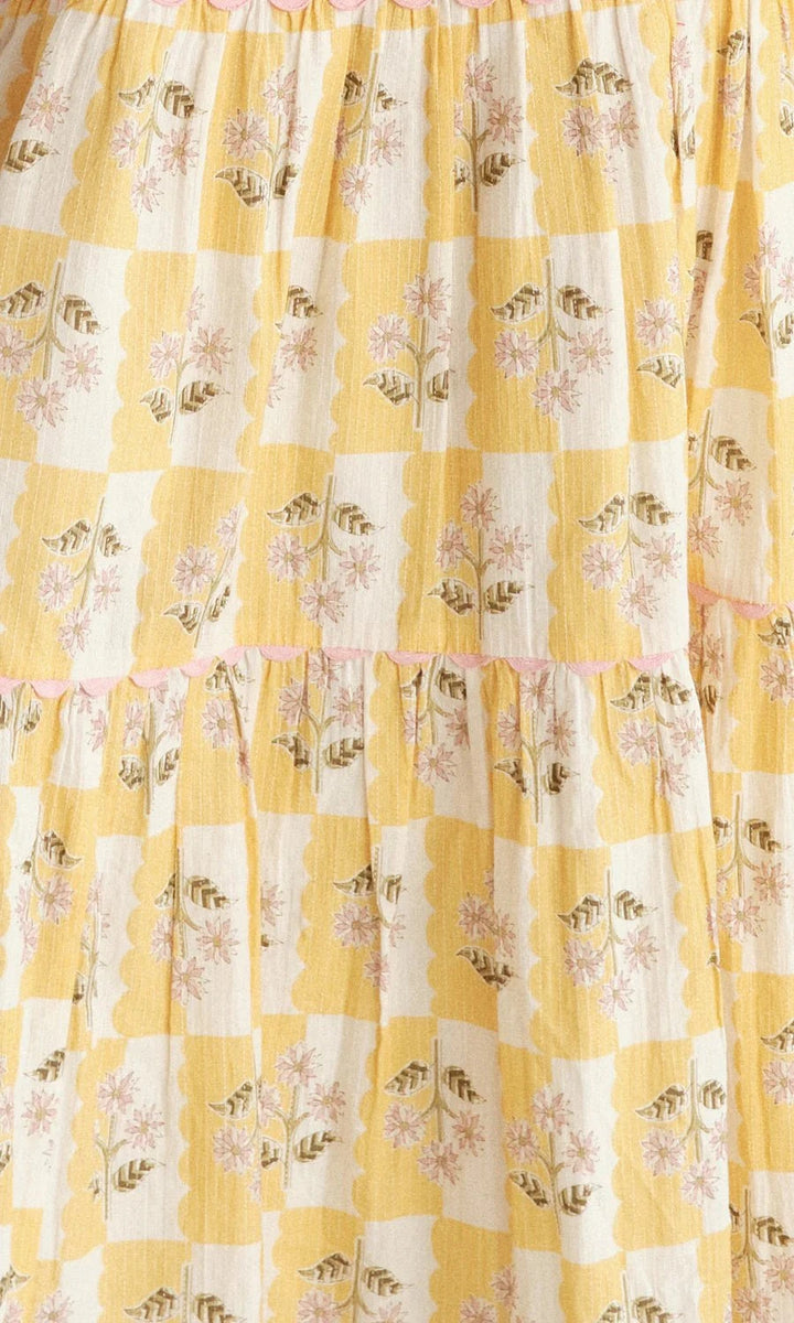 Saylor Dress Zarina Dress in Scallop Floral Block Print